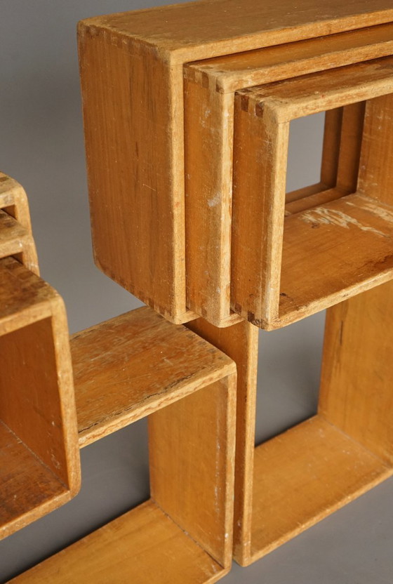 Image 1 of Blocs de construction en bois pour enfants, ensemble de 8, années 1950