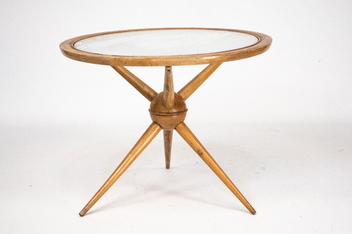 Table basse ronde de style Mid-Century par Cesare Lacca, Italie, années 1950.