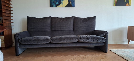 Image 1 of Sofá espacioso de 3 plazas Cassina Maralunga - bicolor negro/gris.