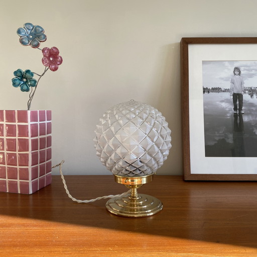 Table Lamp Antique Glass Globe Table Lamp with Brass Base