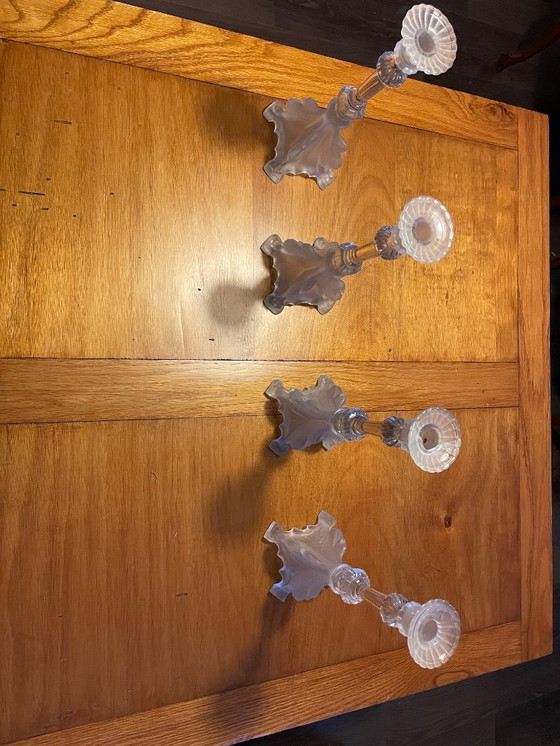 Image 1 of 4 Val Saint Lambert candlesticks Luxval series