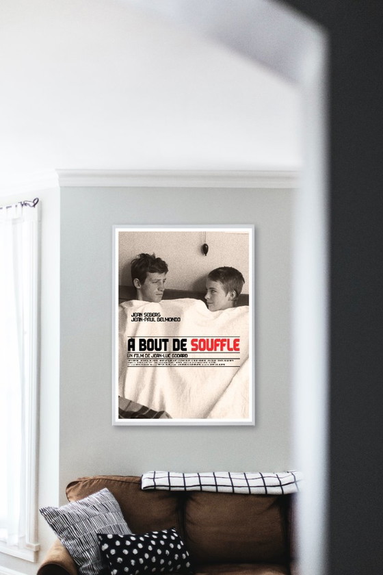 Image 1 of A bout de souffle - film de Jean-Luc Godard 1960 Affiche 50×70 cm
