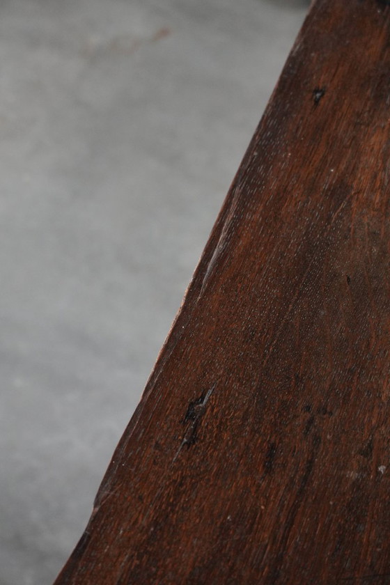 Image 1 of Commode ancienne anglaise en chêne, subtile, datant du XVIIIe siècle