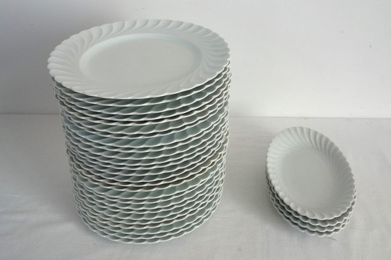 Image 1 of Set of 2 Haviland twisted white porcelain Limoges dishes