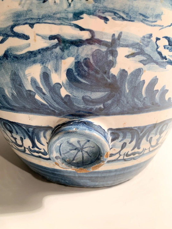 Große handbemalte Savona Keramik Vase, 1725 – Vasen (photo 7 of 13)