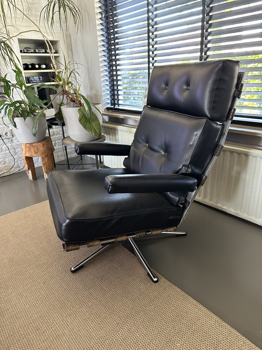 Fauteuil pivotant vintage – draaistoelen, Metal, Chrome
