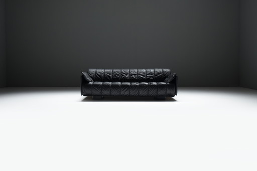 Stunning Vintage DS-69 Sofa/Daybed in Black Leather by Team De Sede for De Sede