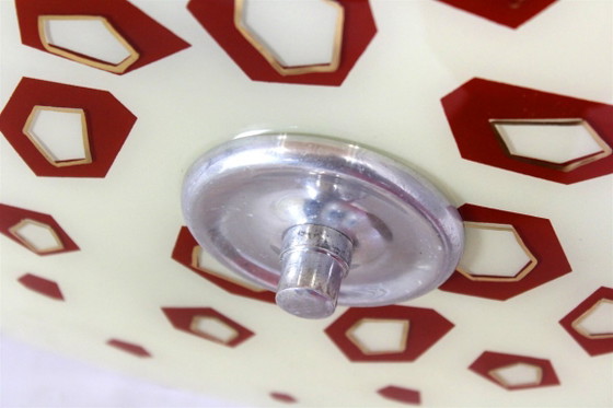 Image 1 of Large Vintage Czechoslovakian Opaline Glass Pendant Lights, 1970s, Set of 2
