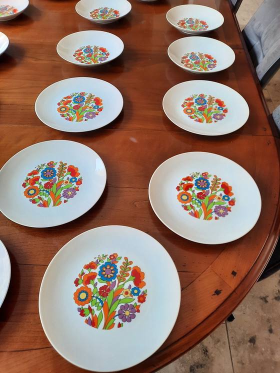 Image 1 of 1970er Seltmann Weiden Bavaria "FLOWER" 16-teilig