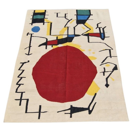 Joan Miró Le Soleil Rouge (1967) Handgewebter Wandteppich | Zeitgenössische Textilkunst | (79 × 59 Zoll) (photo 10 of 10)