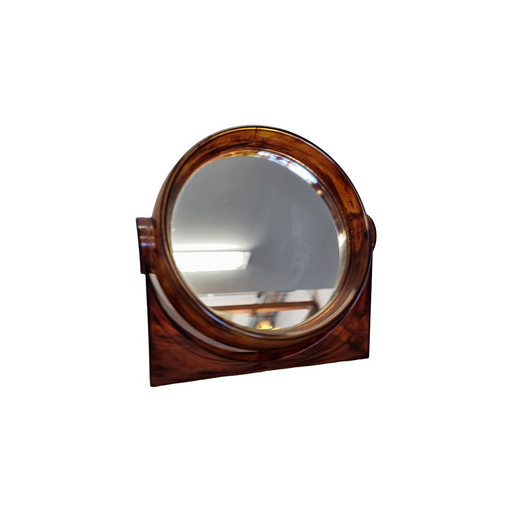 Miroir de maquillage vintage en écaille de tortue, 1960s/70s