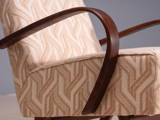 Fauteuils en bois courbé restaurés par Jaroslav Šmídek, paire, Tchécoslovaquie, nouveau revêtement beige à (photo 9 of 12)