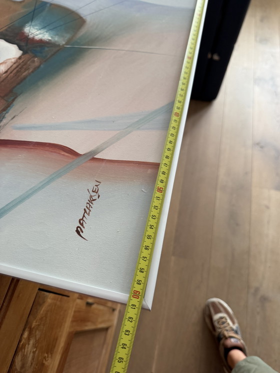 Peinture à l'Huile Abstraite Originale de Patricia Larsen (60x50 Cm) – Objets d'art, Canvas, Aluminium (photo 5 of 6)