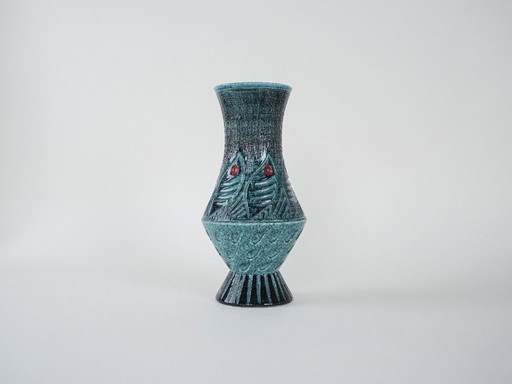 Ceramic vase, Fat Lava, German design, 1960s, made in West Germany