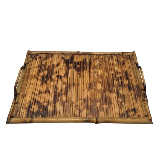 Image 1 of Vintage Turtle Bamboo Tray