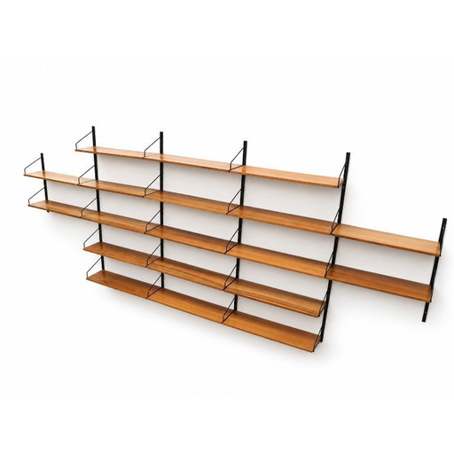 Gran sistema de estanterías de pared de estilo vintage, fabricado en la década de 1960.