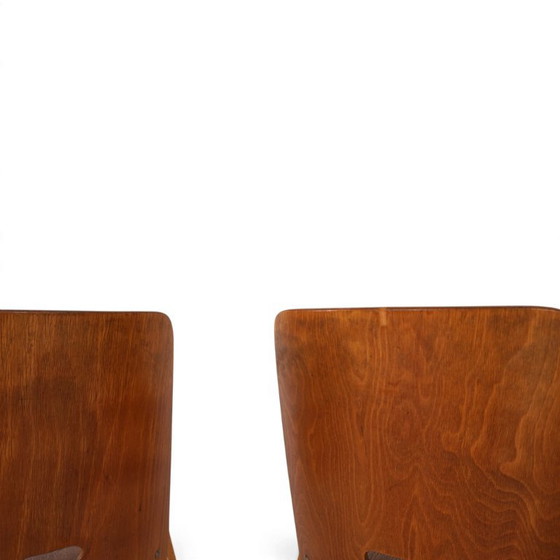 Set aus 4 Bauhaus-inspirierten Esszimmerstühlen, stapelbar, 1950 – Holz (photo 8 of 19)
