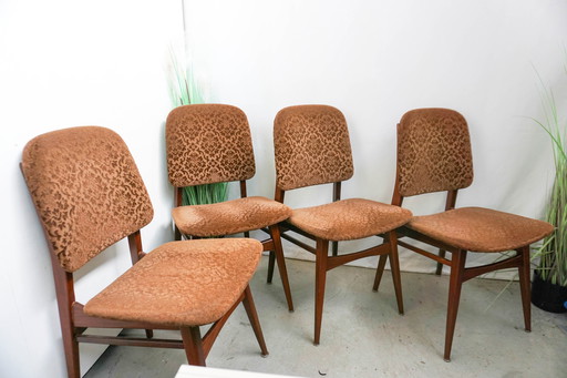 4x Louis Van Teeffelen Vintage Dining Chairs Webe