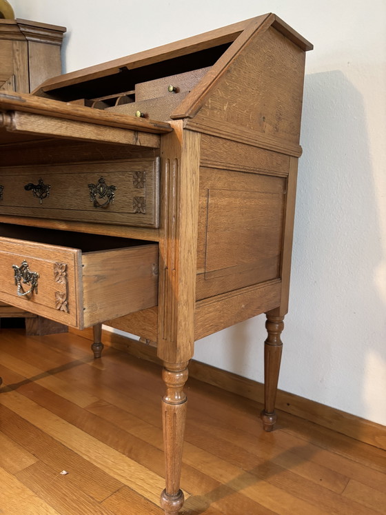 Antique secretary desk, 1910-1930, Neo-Renaissance – Wall cabinet, Wood (photo 4 of 15)