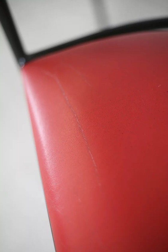 Image 1 of 3x Design Steel And Leather Armchairs