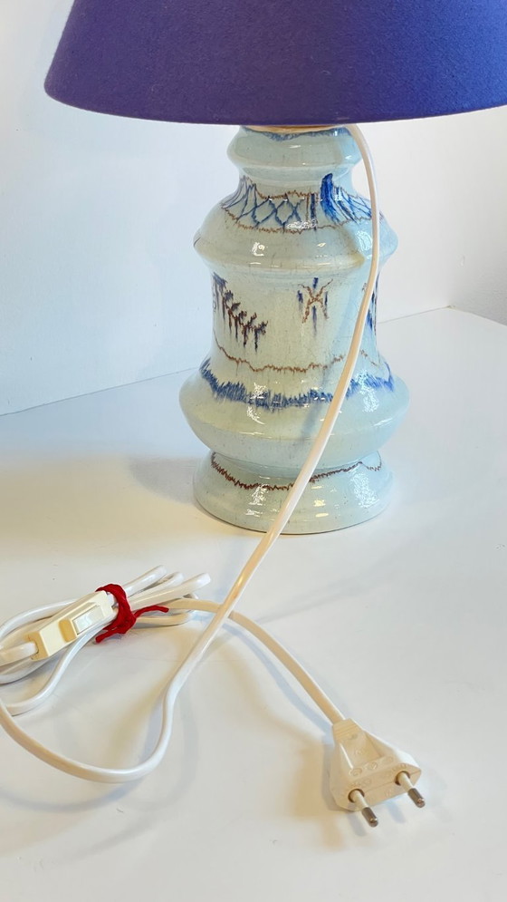 Image 1 of Ocean blue ceramic lamp