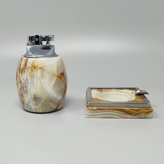Image 1 of 1960s Gorgeous Smoking Set in Onyx, Made in Italy