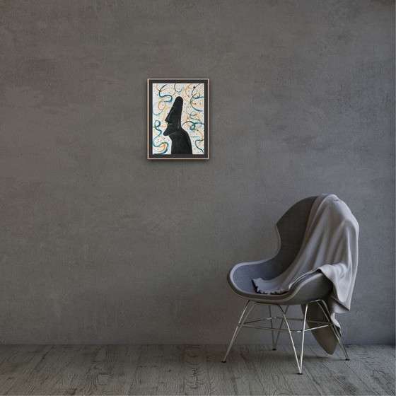 Image 1 of Oost-Indische inkt op naturel karton.  Formaat 30x40cm.