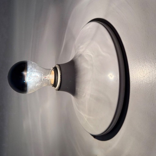 Mid-century design white aluminium disc wall lamp , 1970s