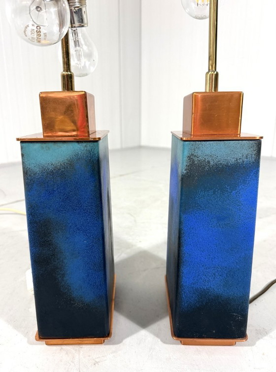 Image 1 of Ensemble de 2 grands pieds de lampe de table des années 1960-70