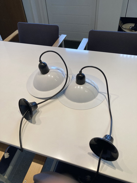 Image 1 of Stilnovo Lampiatta Hanging Lamps Diameter 28 cm 2 pieces white