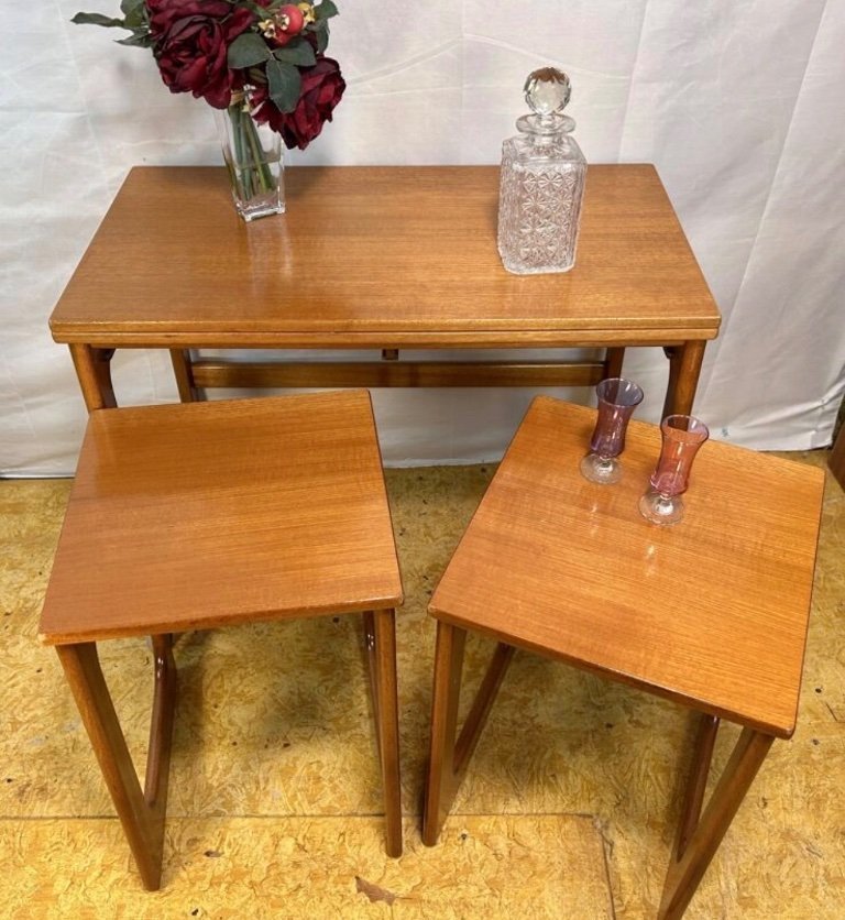 Mid Century Retro Teak Coffee Table / Nest of Tables by McIntosh Circa 1960 A stunning and highly practical mid century modern