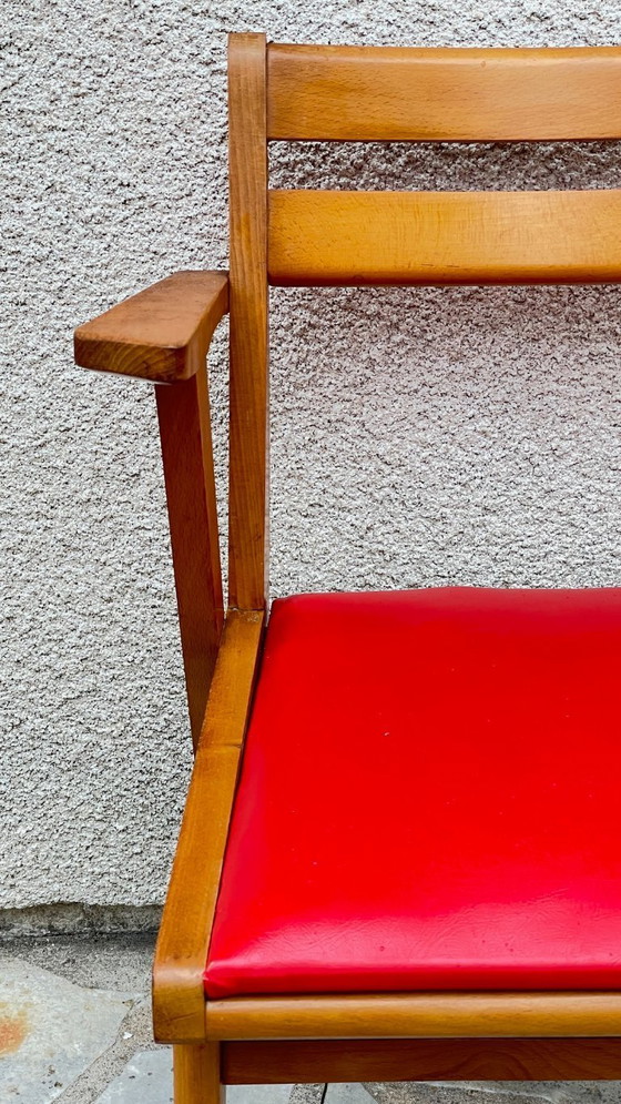 Image 1 of Sedia da ufficio anni '50 con gambe a compasso