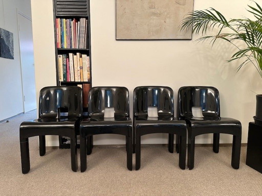 4 x Sedia Universale n. 4868 - Joe Colombo per Kartell - Nero - Vintage 1967