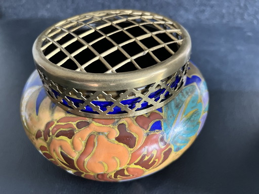 Ciotola per rose antica in terracotta di Gouda, modello 'Pico' (1929) – Condizioni da museo!