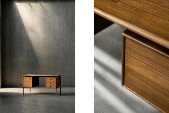 Vintage Mid-Century Danish Modern Teak Desk by Arne Vodder for GV Møbler, 1960s – Wood (photo 13 of 19)