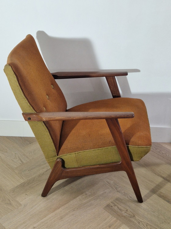 Teak Armchair, 60s-70s – Textile, Wood (photo 5 of 8)