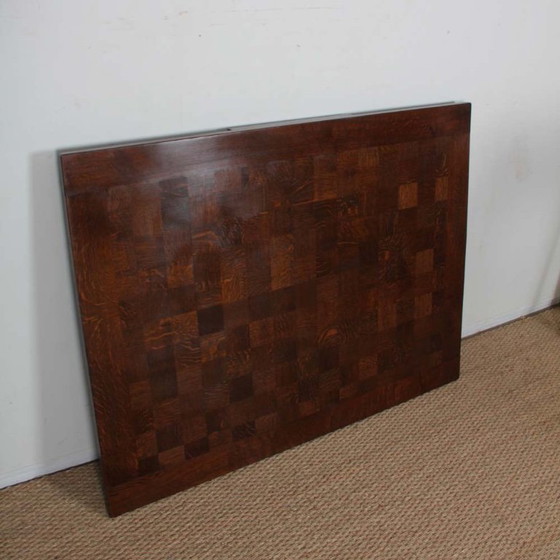 Image 1 of Oak dining table, Breton work from the 1940s