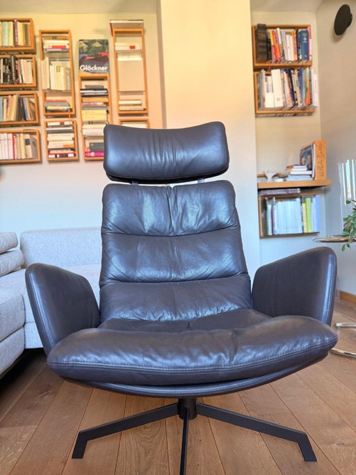 KFF Arva Lounge – draaibare lederen fauteuil met hoofdsteun – draaistoelen, Leather (photo 2 of 9)