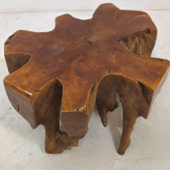 Image 1 of Teak root wood coffee table, 1970s, original, heavy quality