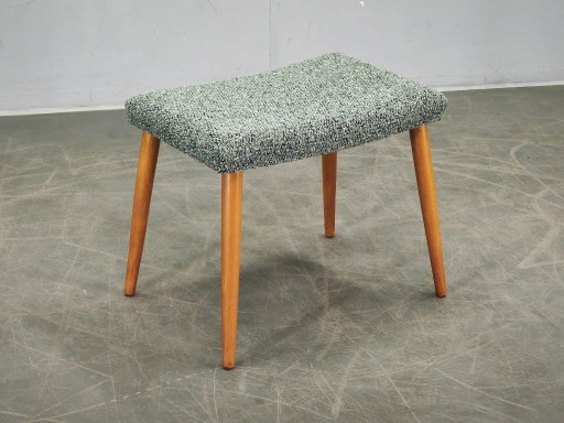 Deense Mid-Century Modern Krukje van beukenhout en gestoffeerd, jaren 60