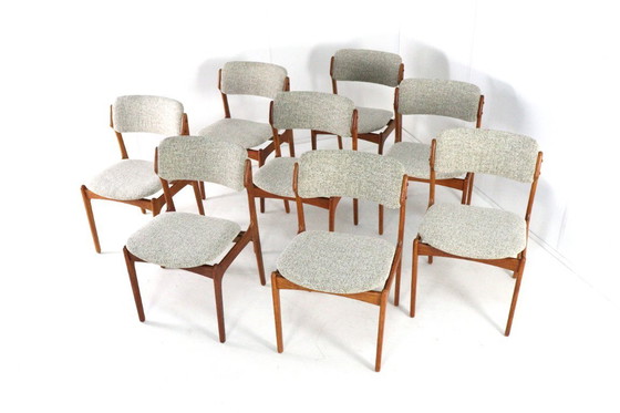 Image 1 of Set 8 Erik Buch O.D. mobler stoelen vintage Deens design