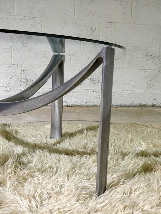 Couchtisch aus den 1970er Jahren – Couchtische, Aluminium, Glas, Design (photo 2 of 6)