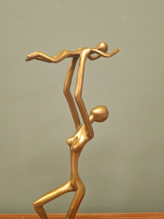 Image 1 of Madre e bambino in ottone vintage, bambina, festa della mamma