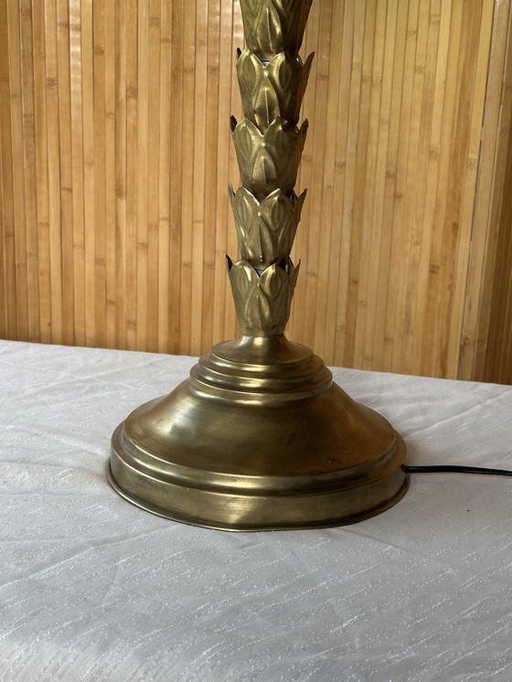 Image 1 of Lámpara de mesa de palmera de latón