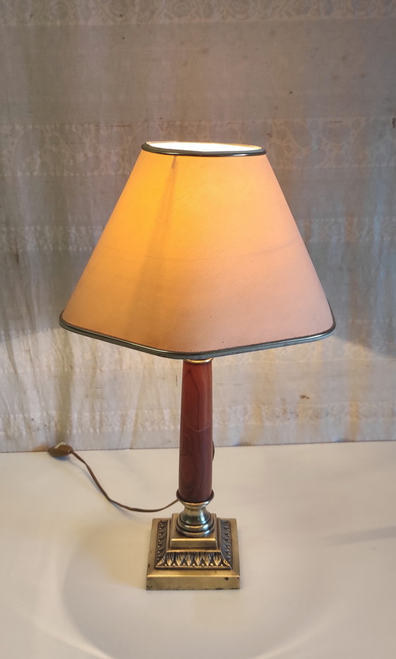 Bronze and marble table lamp - 19th century (photo 6 of 8)