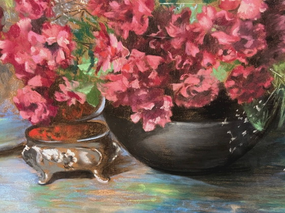 Christine Fonteyne Poupaert ( ) still life with flowers. – Paintings & Drawings, Canvas (photo 7 of 8)