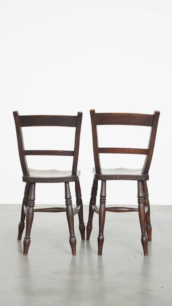 Image 1 of 10 x Antique English Oxford dining/kitchen chair