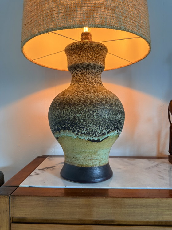 Image 1 of Vintage XL ceramic fat lava table lamp, West Germany ‘60