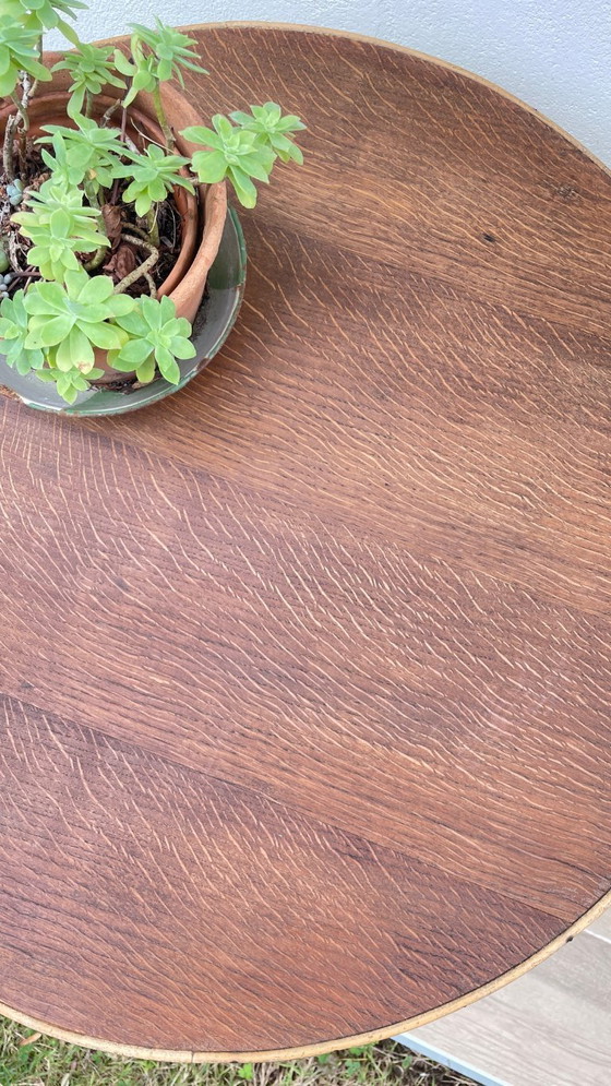 Image 1 of Vintage Oak and Rattan Coffee Table