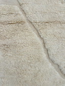 Alfombra de lujo a medida de 3x2 metros, alfombra bereber marroquí, alfombra blanca única.